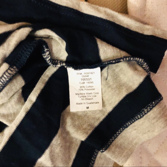 Deep V-Neck Striped Tee - Picture 5 of 5